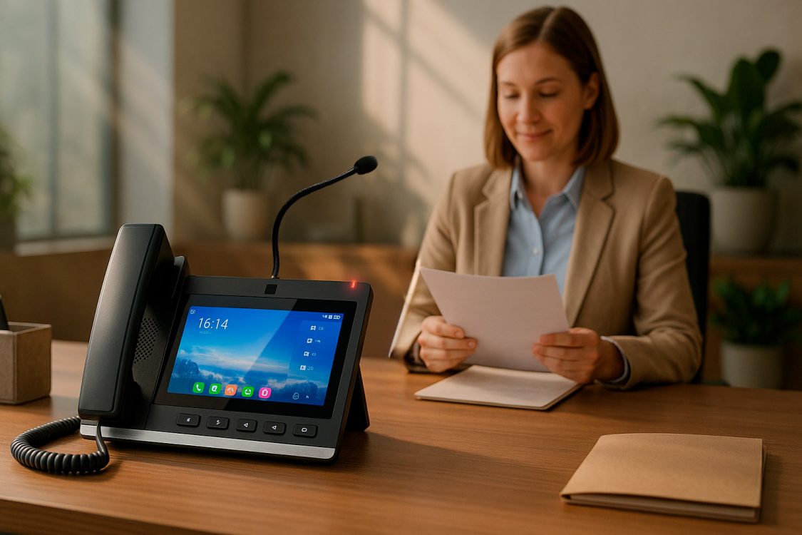 Teléfono consola IP A308I para recepción de edificio